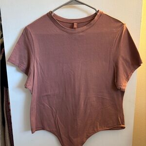 SKIMS Cotton Jersey T-Shirt Bodysuit, Dusty Rose 3X